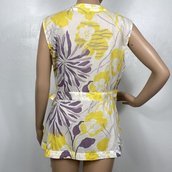 Great Plains Cotton Floral Print Sleeveless Wrap Top - Picture 4 of 10